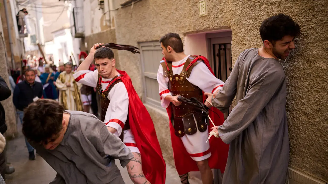 Pasi&oacute;n viviente de Andosilla durante Semana Santa 2026. PABLO LASAOSA