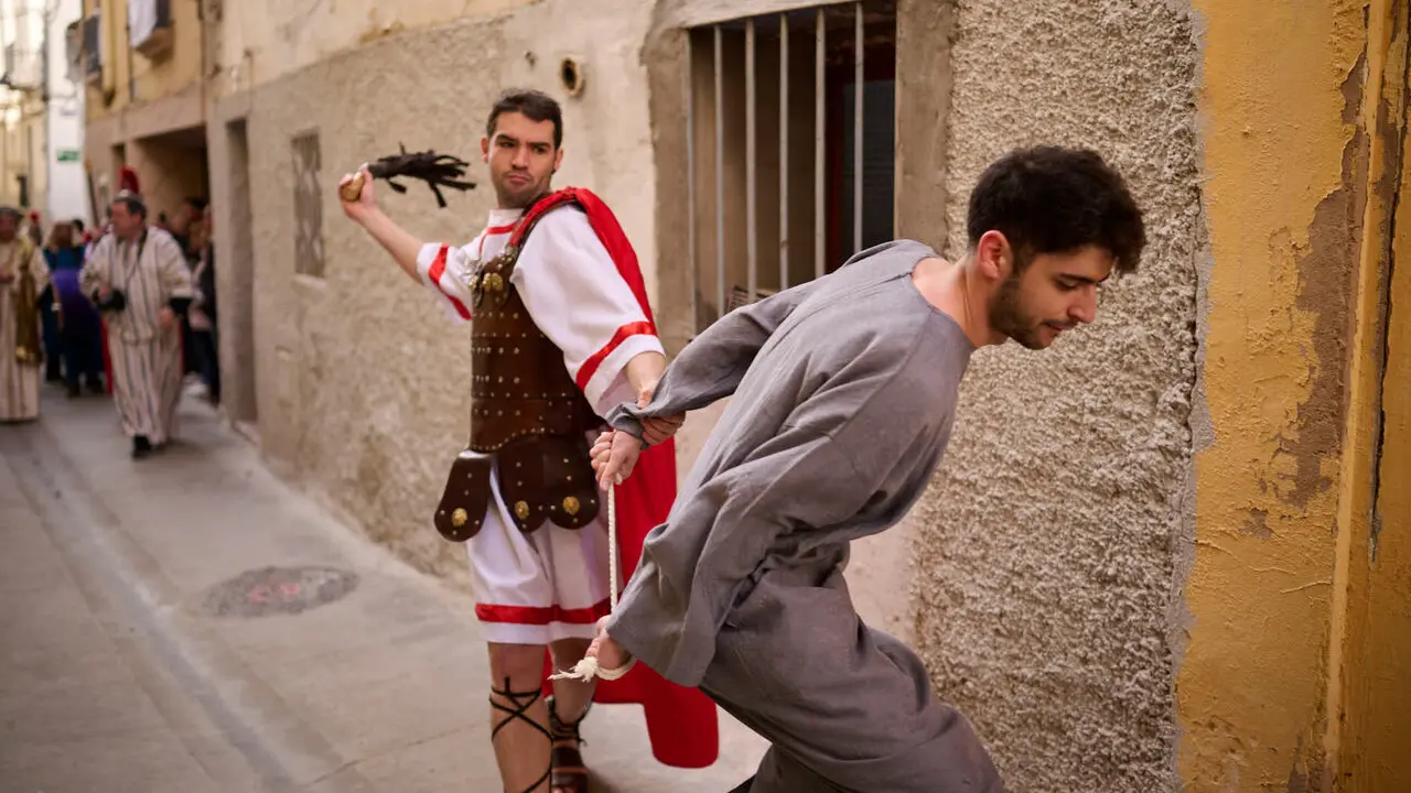 Pasi&oacute;n viviente de Andosilla durante Semana Santa 2026. PABLO LASAOSA