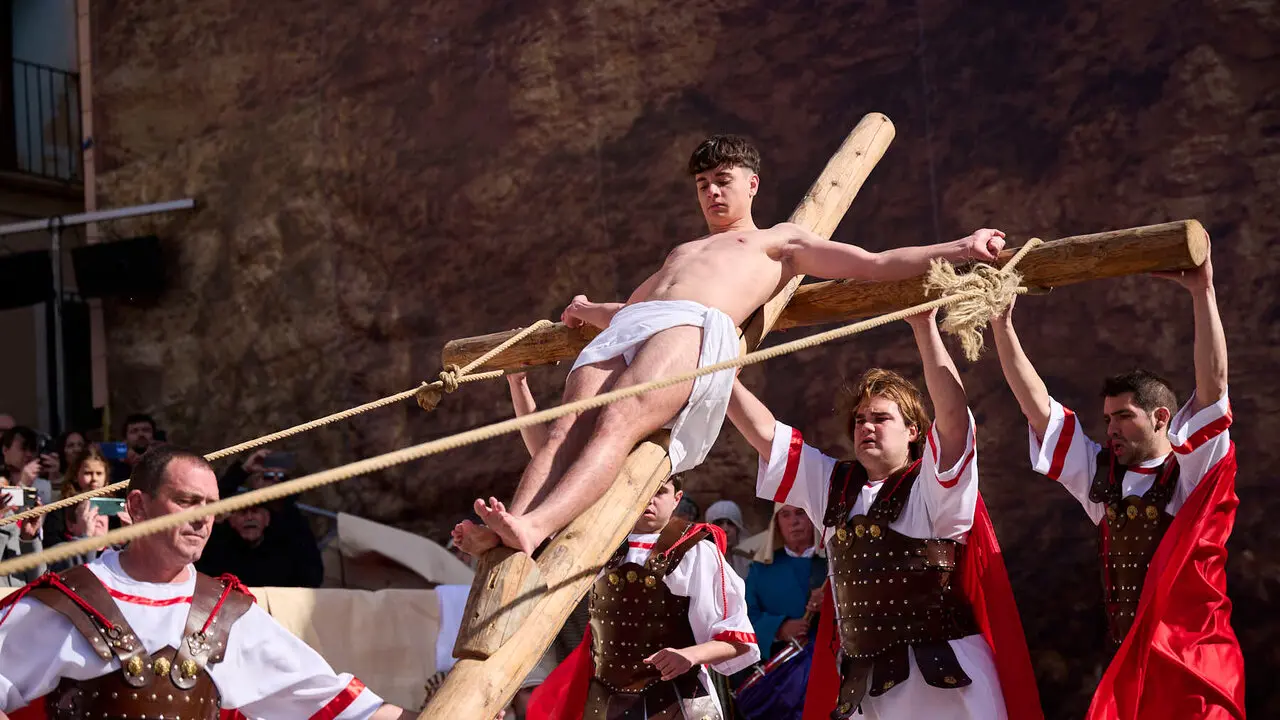 Pasi&oacute;n viviente de Andosilla durante Semana Santa 2026. PABLO LASAOSA