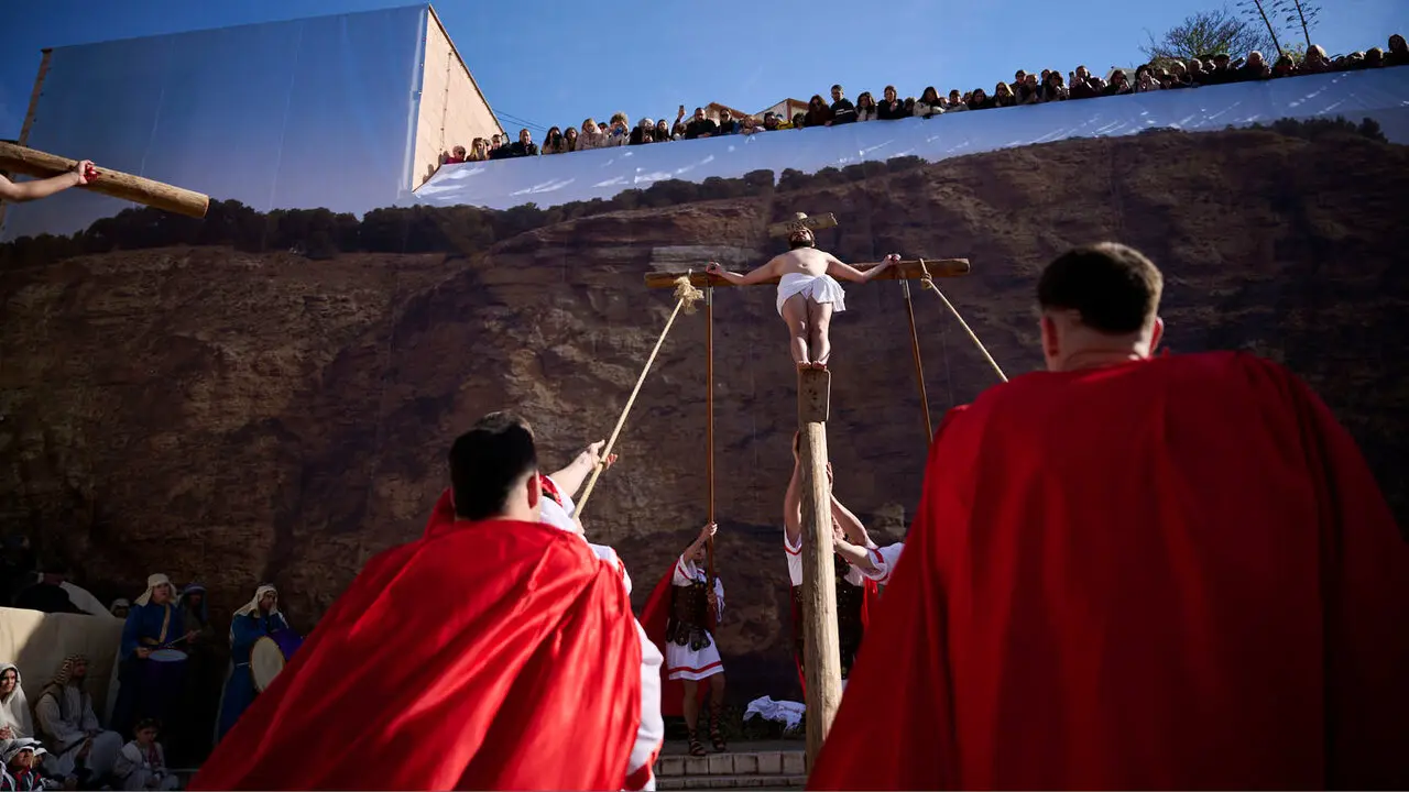 Pasi&oacute;n viviente de Andosilla durante Semana Santa 2026. PABLO LASAOSA