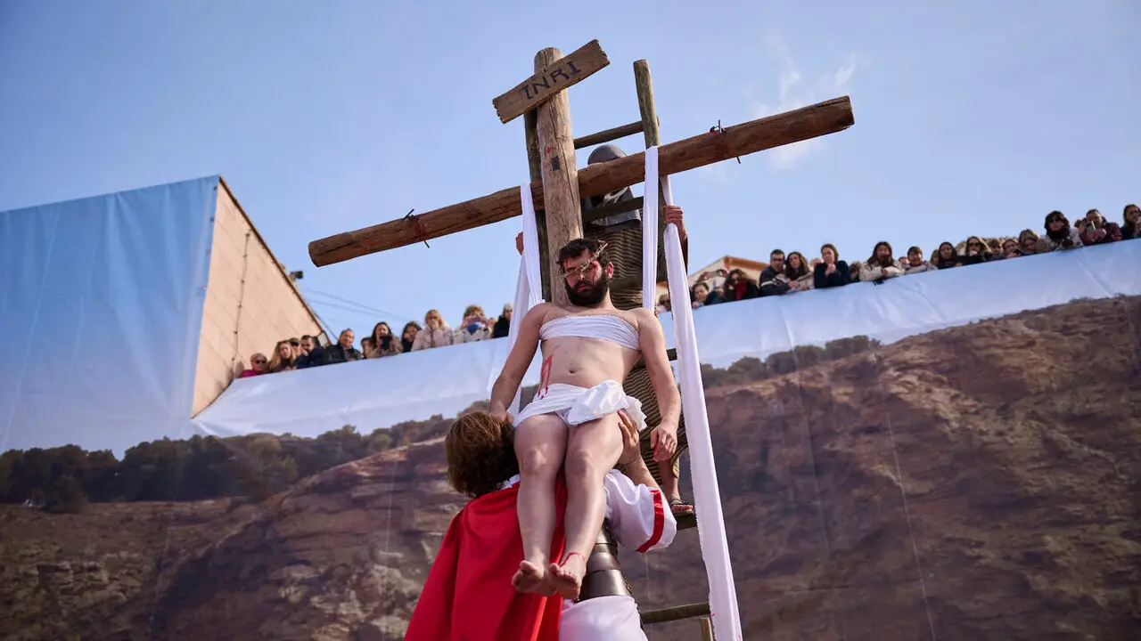 Pasi&oacute;n viviente de Andosilla durante Semana Santa 2026. PABLO LASAOSA