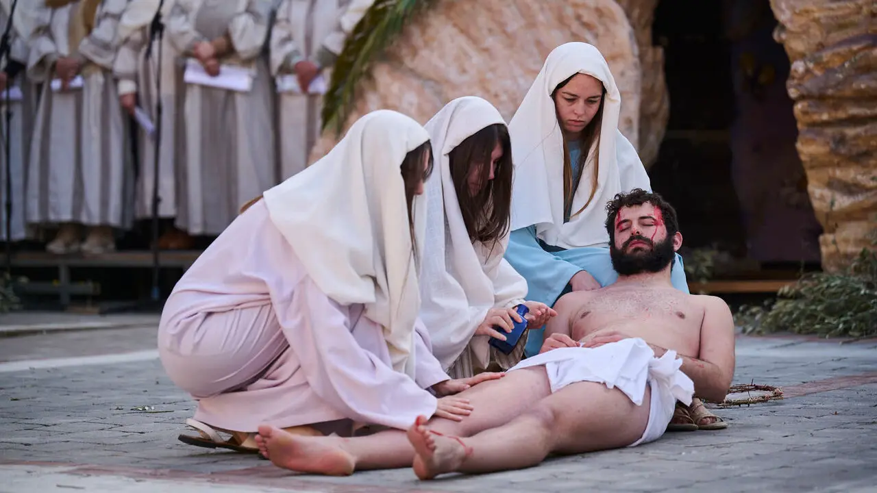 Pasi&oacute;n viviente de Andosilla durante Semana Santa 2026. PABLO LASAOSA
