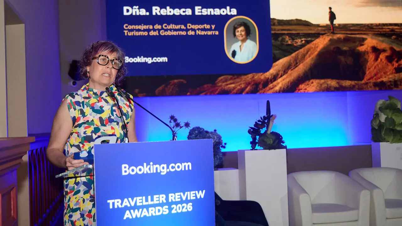 Entrega de los Traveller Review Awards 2026 que reconocen a los alojamientos y destinos m&aacute;s acogedores y que en esta ocasi&oacute;n sit&uacute;an a Navarra como la regi&oacute;n m&aacute;s acogedora. I&Ntilde;IGO ALZUGARAY