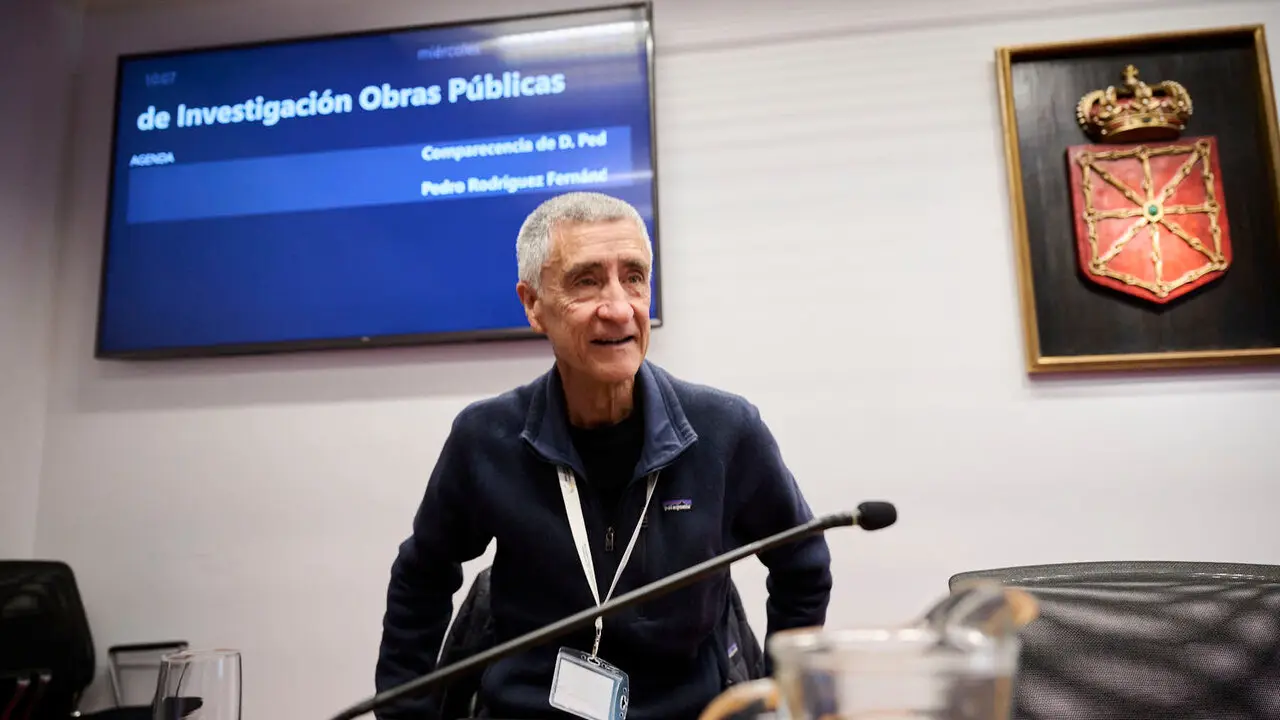 Comparecencia de Pedro Rodr&iacute;guez Fern&aacute;ndez, exdirector de Geoalcali en la comisi&oacute;n de investigaci&oacute;n del Parlamento de Navarra sobre licitaci&oacute;n y adjudicaci&oacute;n de obras p&uacute;blicas del Gobierno de Navarra. PABLO LASAOSA