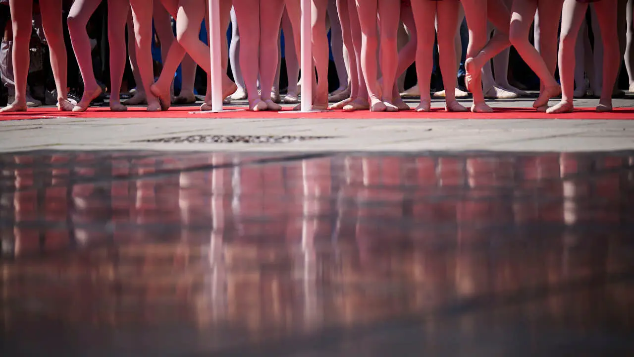El alumnado de las escuelas que componen la Asociaci&oacute;n Haizea de Navarra realiza una serie de exhibiciones de distintos estilos y niveles para celebrar el D&iacute;a Internacional de la Danza. PABLO LASAOSA