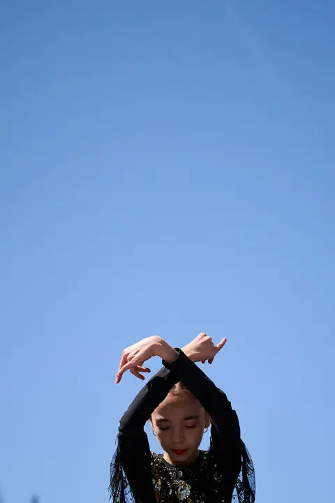 El alumnado de las escuelas que componen la Asociaci&oacute;n Haizea de Navarra realiza una serie de exhibiciones de distintos estilos y niveles para celebrar el D&iacute;a Internacional de la Danza. PABLO LASAOSA