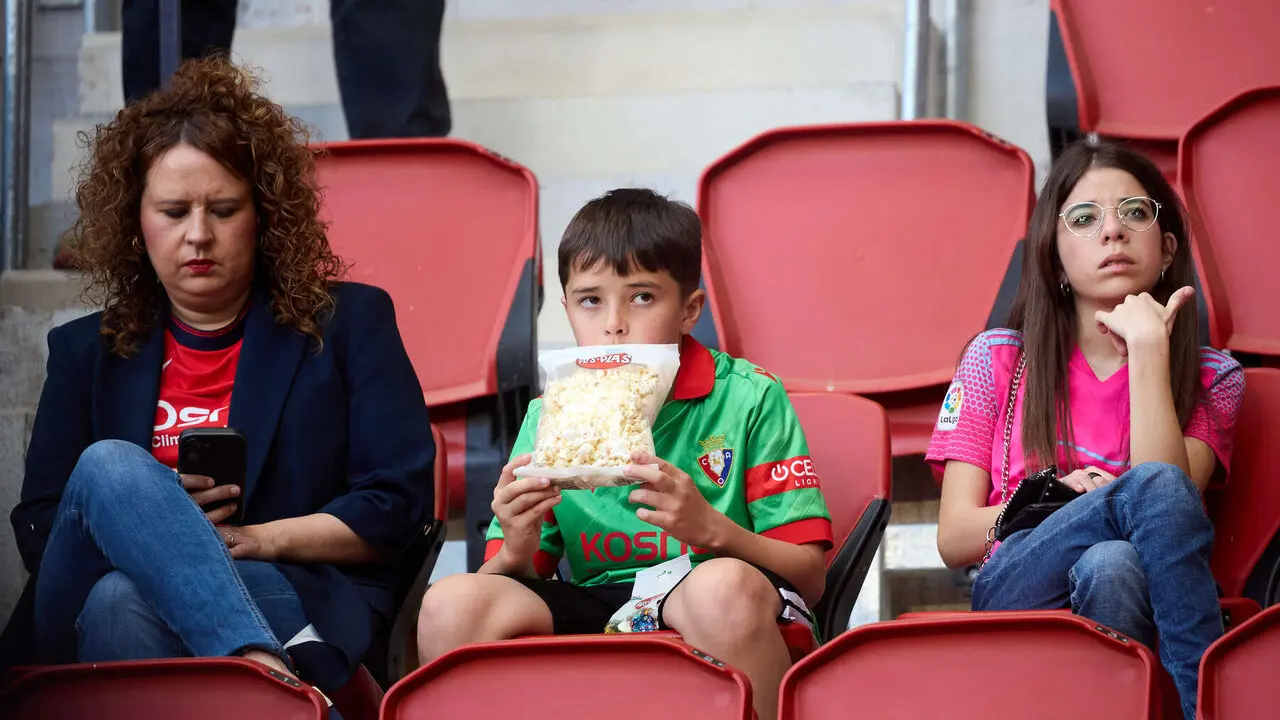 La grada del estadio de El Sadar durante el partido de La Liga EA Sports entre CA Osasuna y Sevilla FC disputado en Pamplona. I&Ntilde;IGO ALZUGARAY