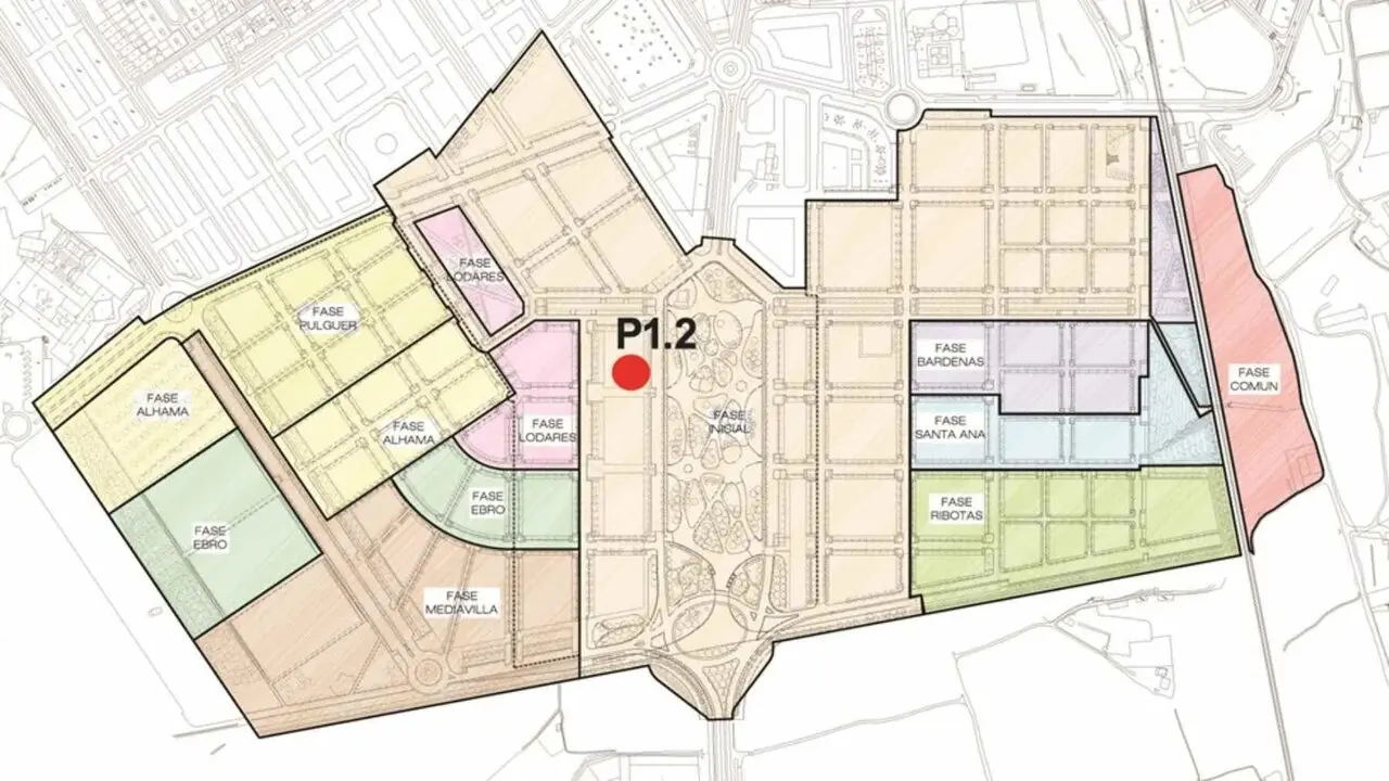 Plano del suelo urbanizable que se subasta en Tudela. CEDIDA