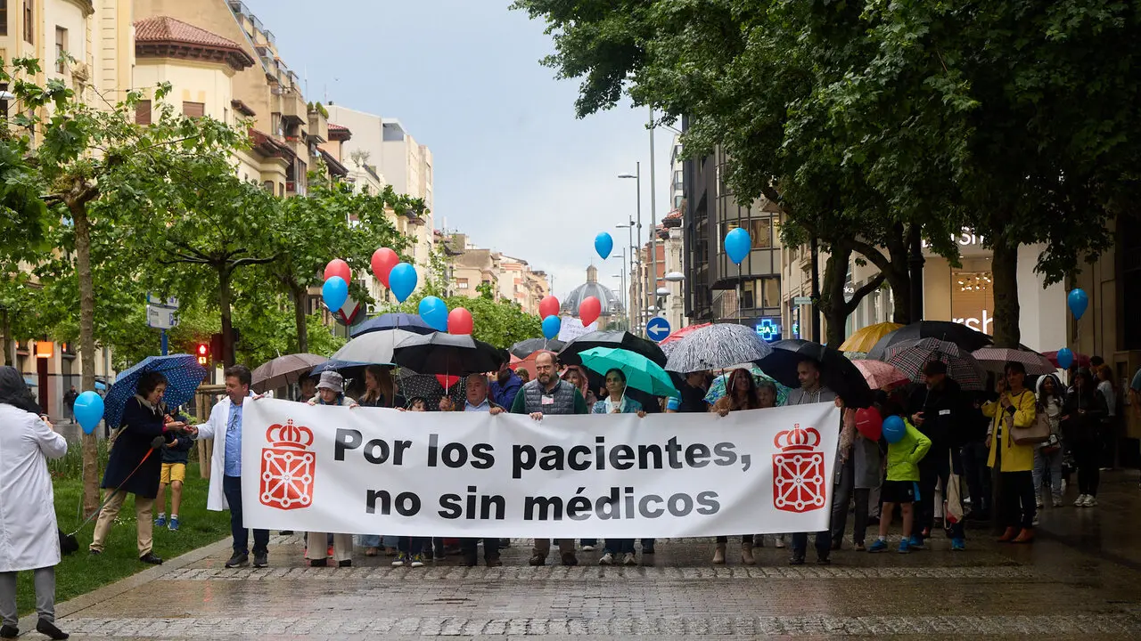 Manifestaci&oacute;n en defensa de la profesi&oacute;n m&eacute;dica convocada por el Sindicato M&eacute;dico de Navarra (SMN). NAVARRA.COM