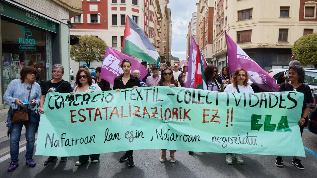 Manifestaci&oacute;n del sindicato ELA con motivo del Primero de Mayo. NAVARRA.COM