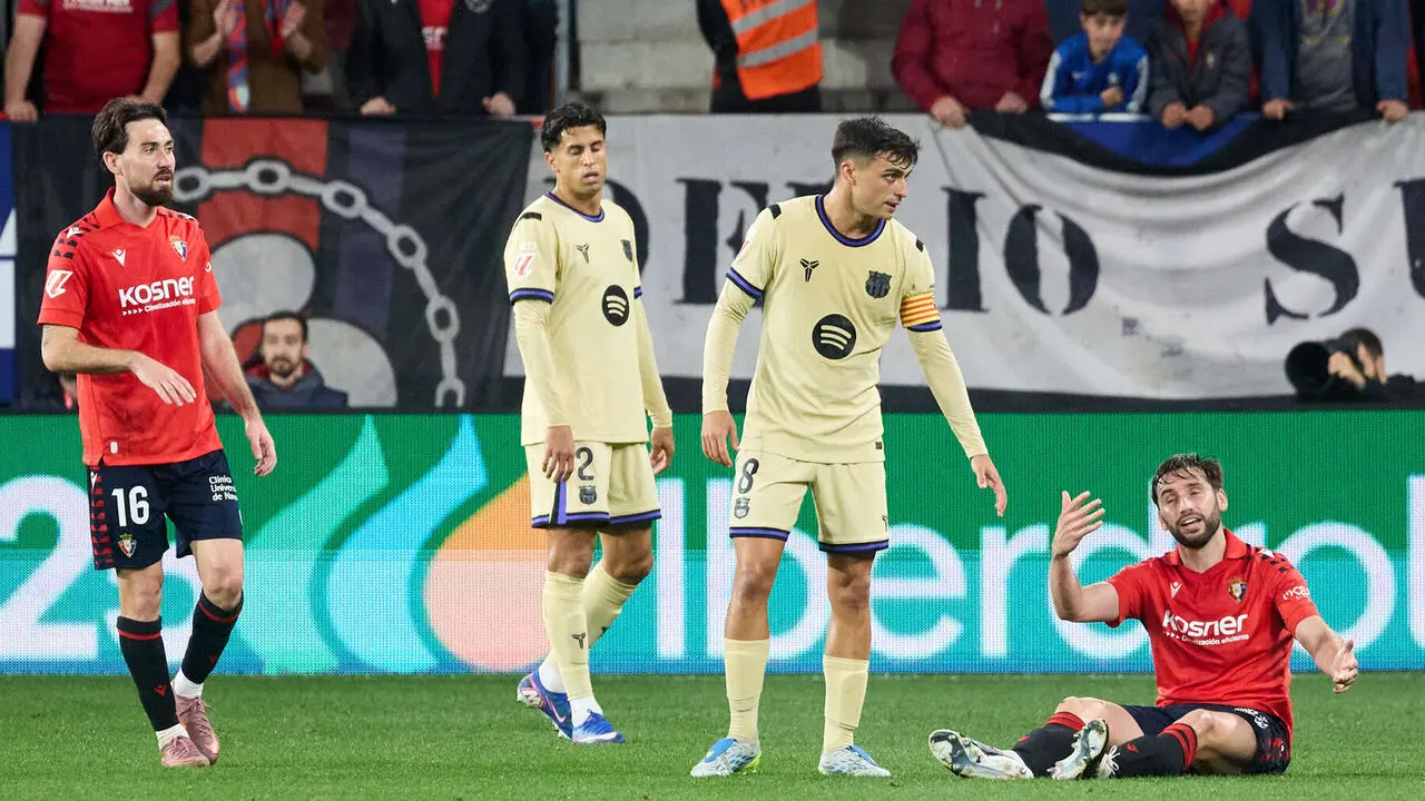 Partido de La Liga EA Sports entre CA Osasuna y FC Barcelona disputado en el estadio de El Sadar en Pamplona. I&Ntilde;IGO ALZUGARAY