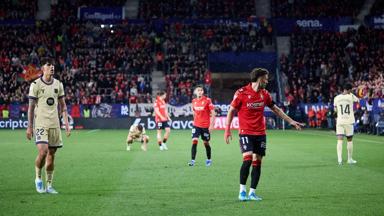 Partido de La Liga EA Sports entre CA Osasuna y FC Barcelona disputado en el estadio de El Sadar en Pamplona. I&Ntilde;IGO ALZUGARAY