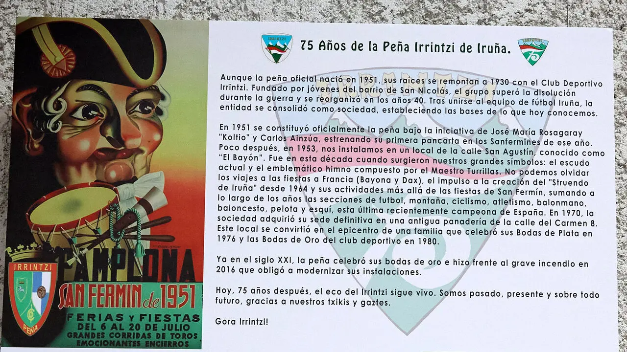 Exposici&oacute;n fotogr&aacute;fica de la Pe&ntilde;a Irrintzi en el Palacio Condestable de Pamplona con motivo de su 75 aniversario. I&Ntilde;IGO ALZUGARAY