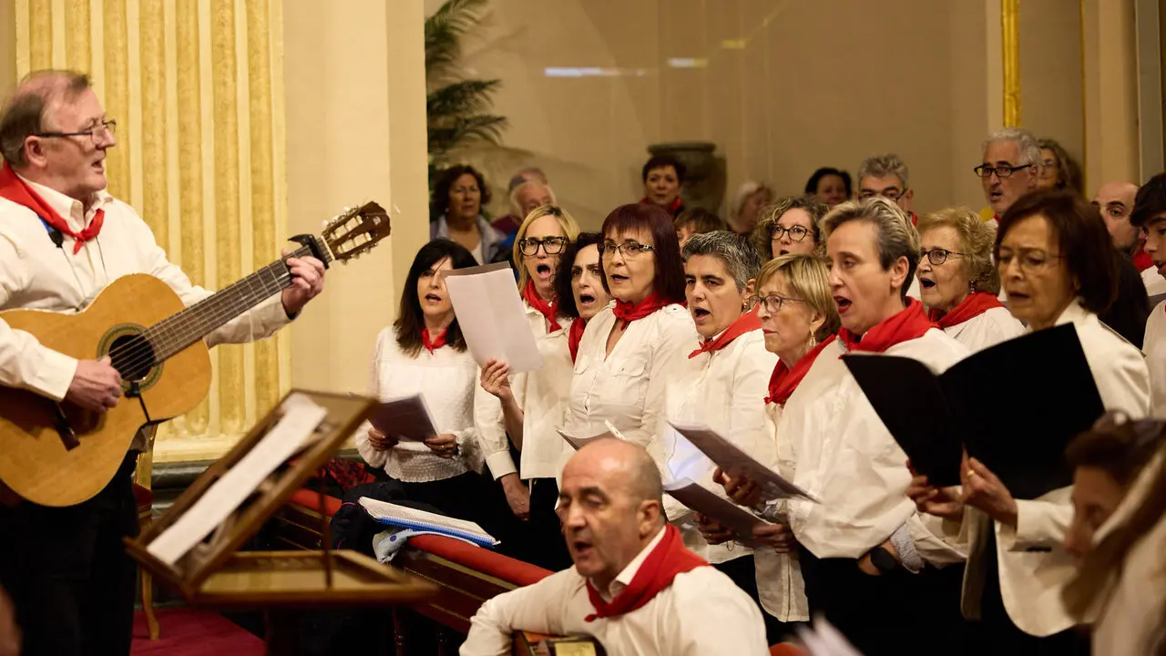 Misa del 5 de mayo en la Capilla de San Ferm&iacute;n de la iglesia de San Lorenzo con motivo del quinto pelda&ntilde;o de la escalera sanferminera de 2026. I&Ntilde;IGO ALZUGARAY
