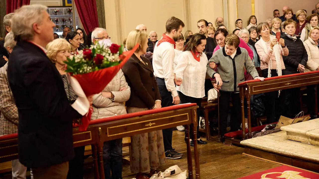 Misa del 5 de mayo en la Capilla de San Ferm&iacute;n de la iglesia de San Lorenzo con motivo del quinto pelda&ntilde;o de la escalera sanferminera de 2026. I&Ntilde;IGO ALZUGARAY