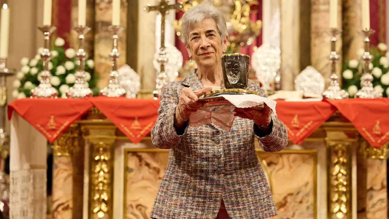 Misa del 5 de mayo en la Capilla de San Ferm&iacute;n de la iglesia de San Lorenzo con motivo del quinto pelda&ntilde;o de la escalera sanferminera de 2026. I&Ntilde;IGO ALZUGARAY