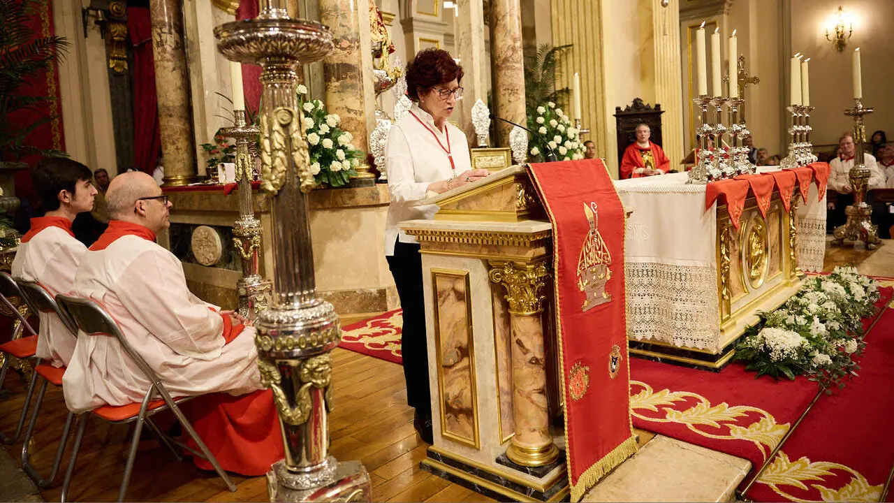 Misa del 5 de mayo en la Capilla de San Ferm&iacute;n de la iglesia de San Lorenzo con motivo del quinto pelda&ntilde;o de la escalera sanferminera de 2026. I&Ntilde;IGO ALZUGARAY