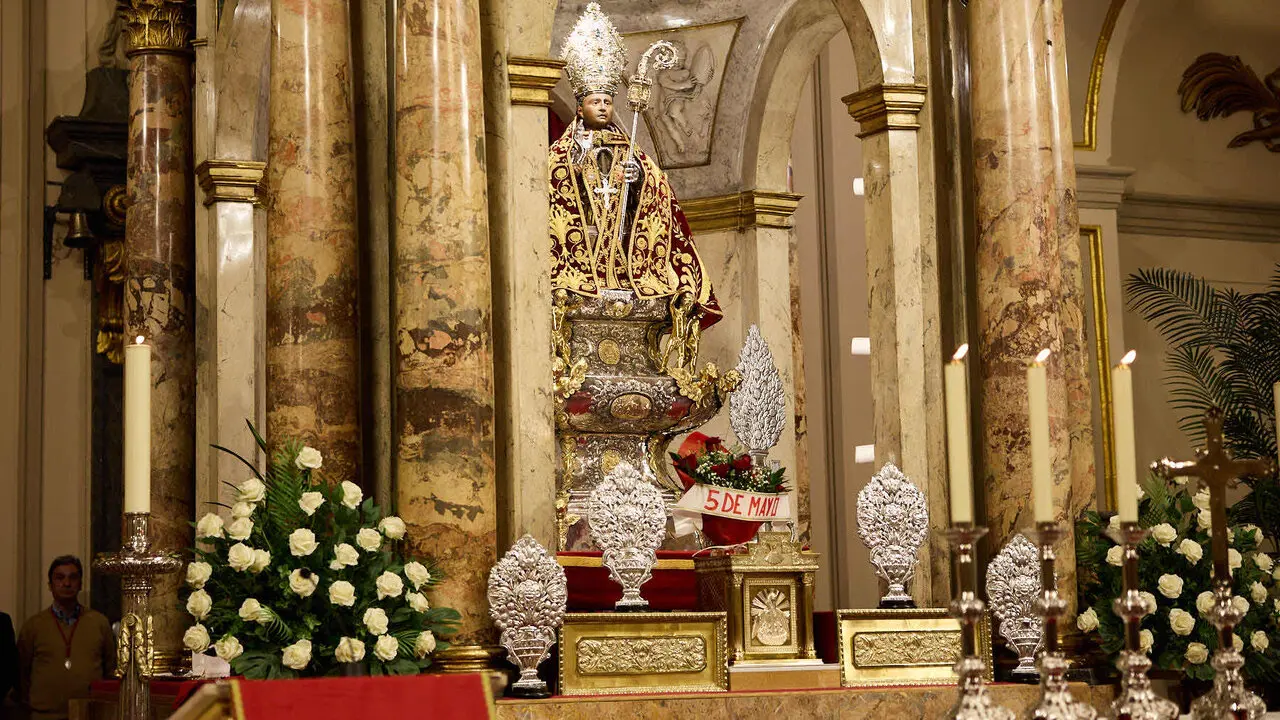 Misa del 5 de mayo en la Capilla de San Ferm&iacute;n de la iglesia de San Lorenzo con motivo del quinto pelda&ntilde;o de la escalera sanferminera de 2026. I&Ntilde;IGO ALZUGARAY