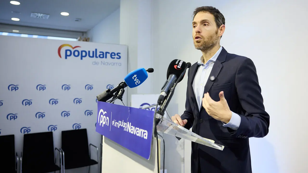 Rueda de prensa del secretario general del PPN y diputado por Navarra, Sergio Sayas. I&Ntilde;IGO ALZUGARAY