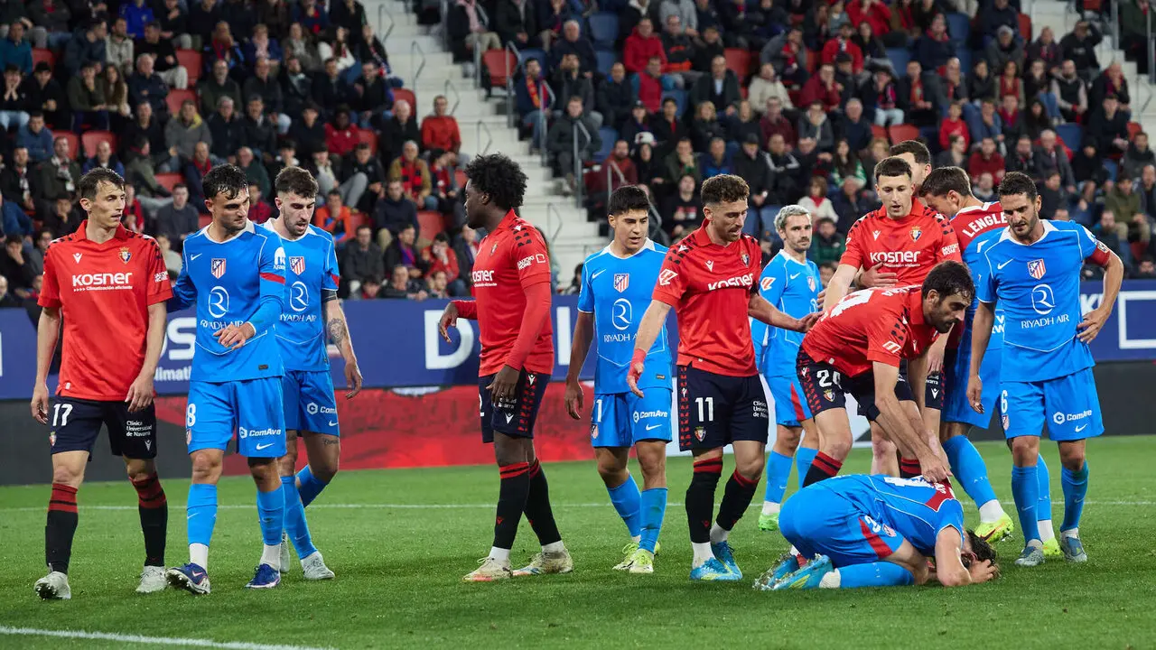Partido de La Liga EA Sports entre CA Osasuna y Atl&eacute;tico Madrid disputado en el estadio de El Sadar en Pamplona. I&Ntilde;IGO ALZUGARAY