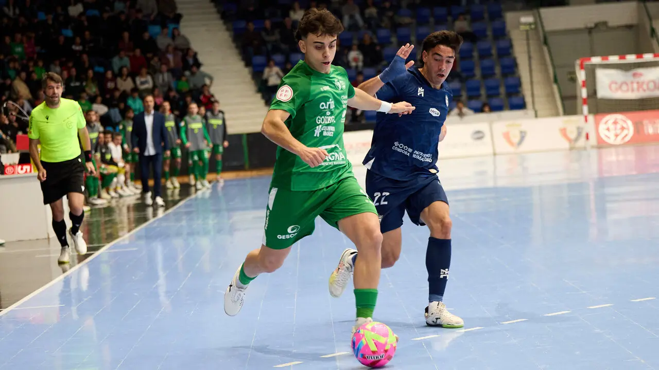 Partido de la Primera Divisi&oacute;n de F&uacute;tbol Sala entre Osasuna Magna Xota y C&oacute;rdoba Patrimonio de la Humanidad disputado en el pabell&oacute;n Anaitasuna. I&Ntilde;IGO ALZUGARAY