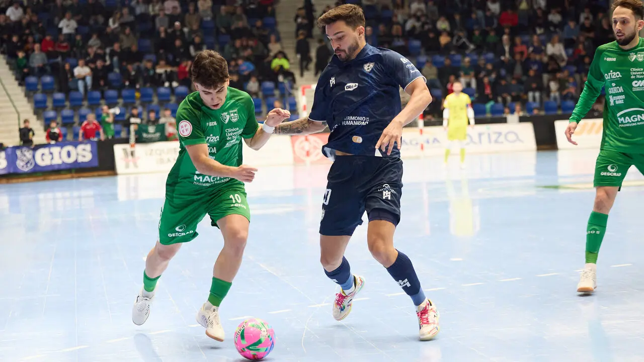 Partido de la Primera Divisi&oacute;n de F&uacute;tbol Sala entre Osasuna Magna Xota y C&oacute;rdoba Patrimonio de la Humanidad disputado en el pabell&oacute;n Anaitasuna. I&Ntilde;IGO ALZUGARAY