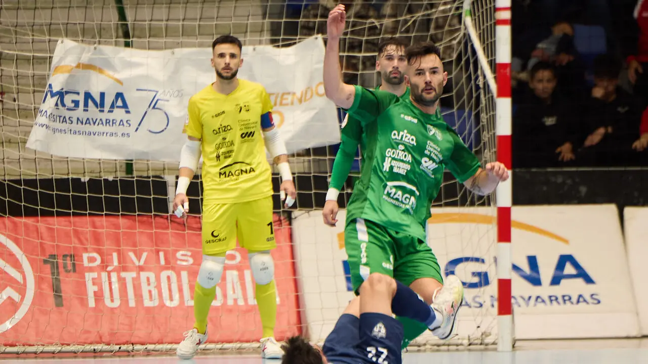 Partido de la Primera Divisi&oacute;n de F&uacute;tbol Sala entre Osasuna Magna Xota y C&oacute;rdoba Patrimonio de la Humanidad disputado en el pabell&oacute;n Anaitasuna. I&Ntilde;IGO ALZUGARAY