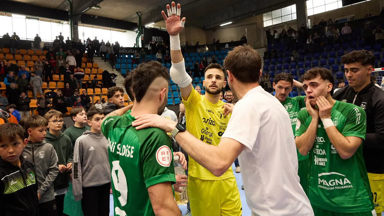 Partido de la Primera Divisi&oacute;n de F&uacute;tbol Sala entre Osasuna Magna Xota y C&oacute;rdoba Patrimonio de la Humanidad disputado en el pabell&oacute;n Anaitasuna. I&Ntilde;IGO ALZUGARAY