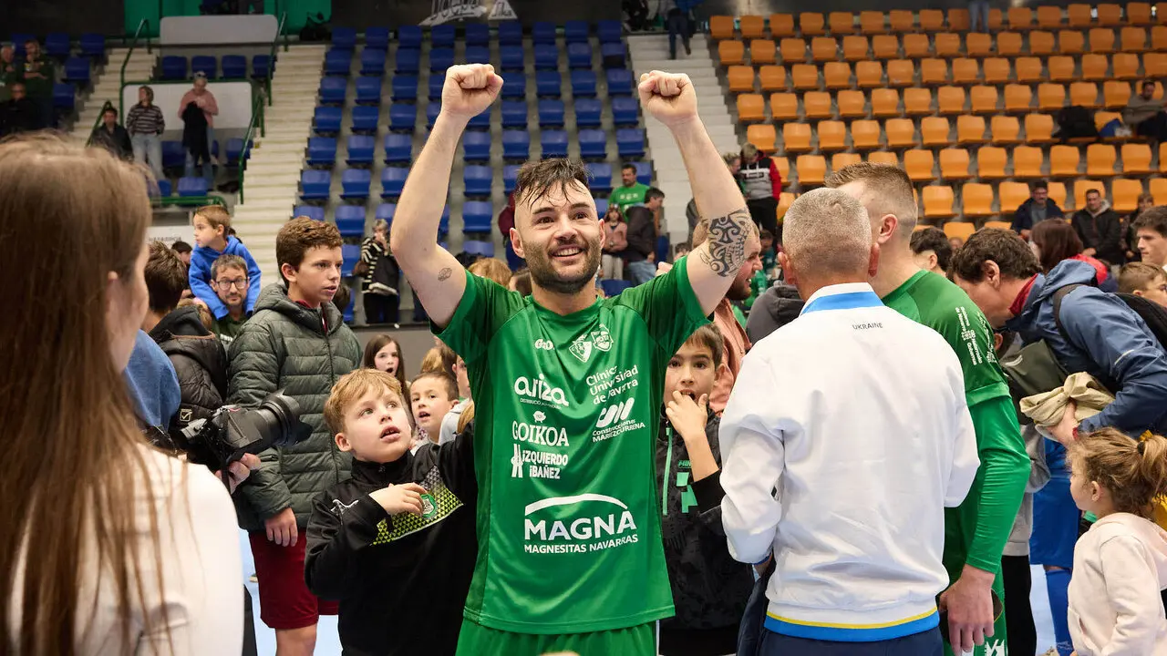 Partido de la Primera Divisi&oacute;n de F&uacute;tbol Sala entre Osasuna Magna Xota y C&oacute;rdoba Patrimonio de la Humanidad disputado en el pabell&oacute;n Anaitasuna. I&Ntilde;IGO ALZUGARAY