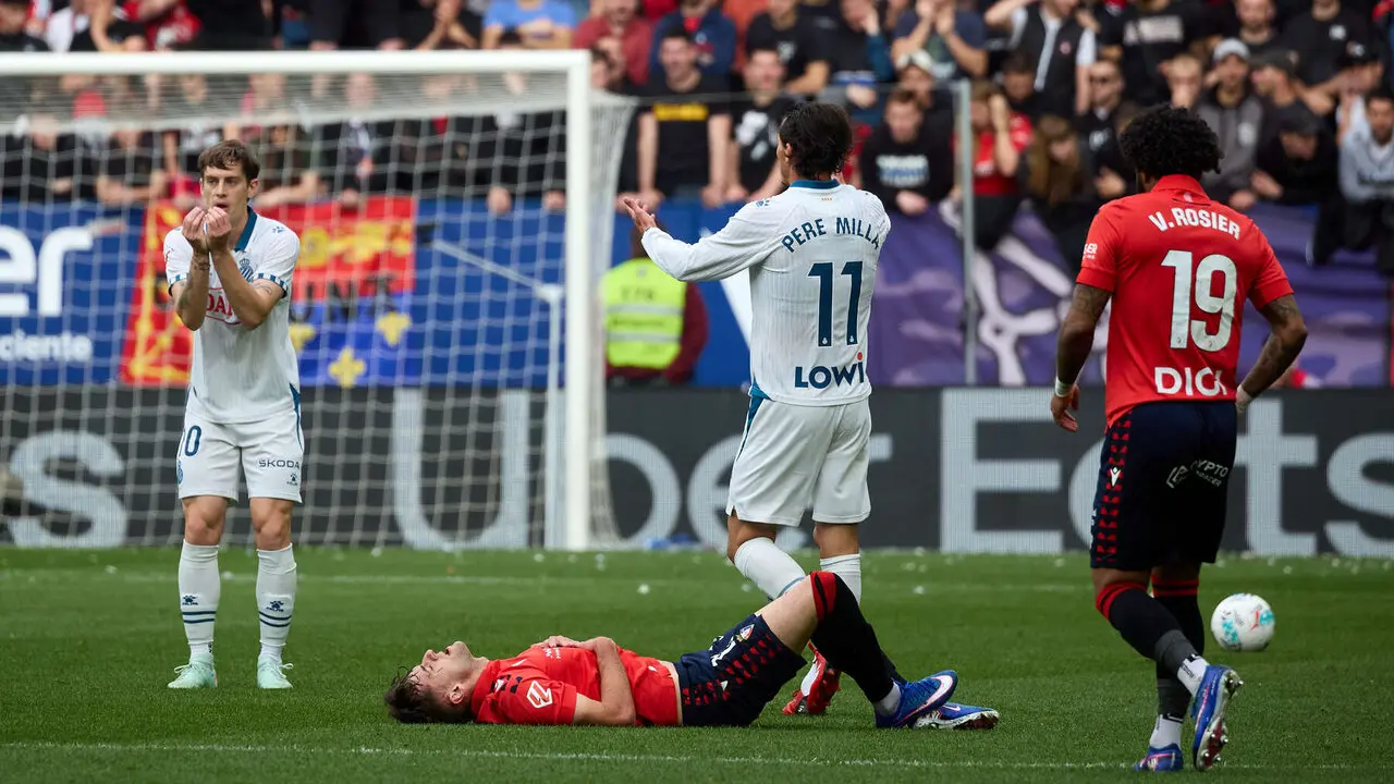 Partido de La Liga EA Sports entre CA Osasuna y RCD Espanyol disputado en el estadio de El Sadar en Pamplona. I&Ntilde;IGO ALZUGARAY