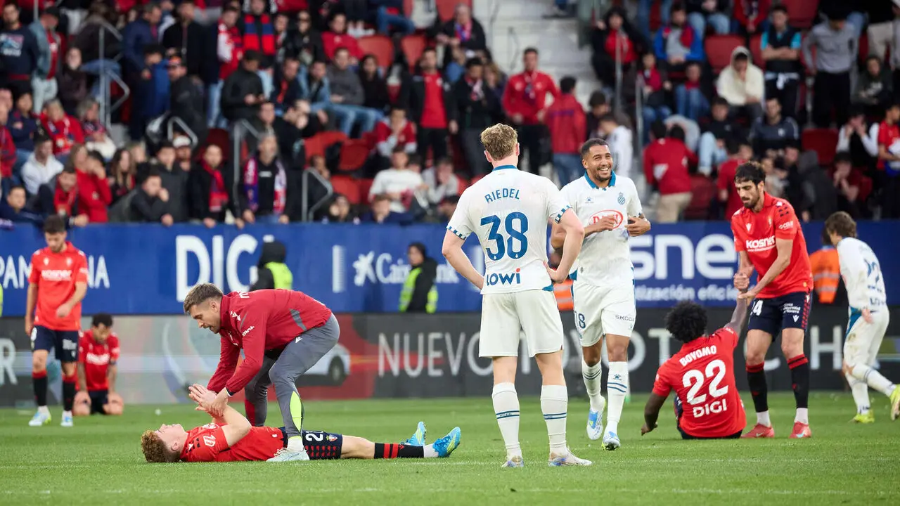Partido de La Liga EA Sports entre CA Osasuna y RCD Espanyol disputado en el estadio de El Sadar en Pamplona. I&Ntilde;IGO ALZUGARAY
