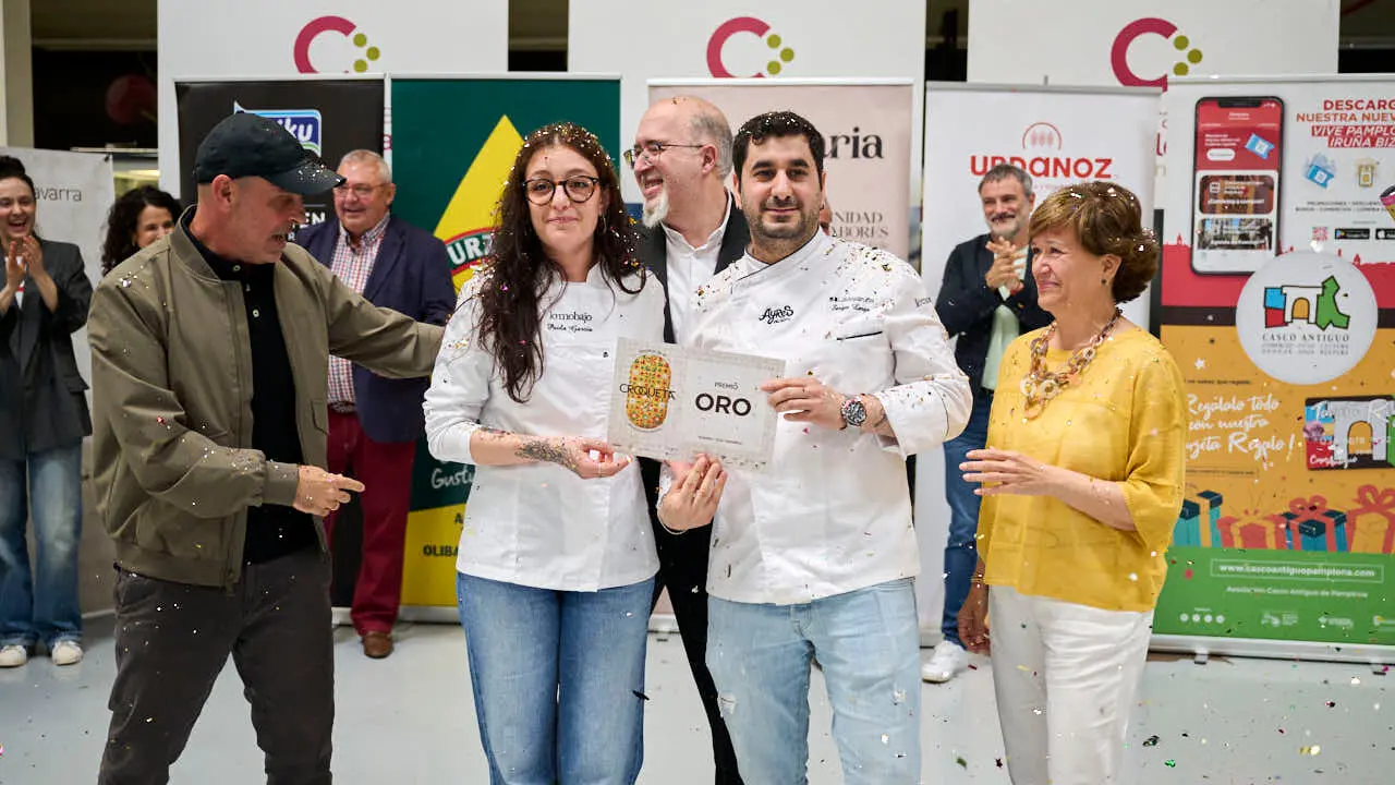 Fallo del concurso y entrega de diplomas de la IX Semana de la Croqueta de Navarra. PABLO LASAOSA
