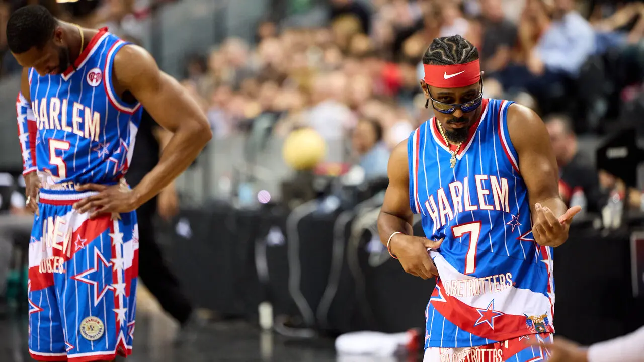 Gira del Centenario de los Harlem Globetrotters en el pabell&oacute;n Navarra Arena de Pamplona. I&Ntilde;IGO ALZUGARAY