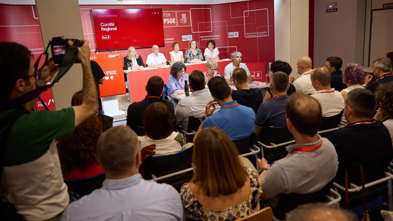 La secretaria general del PSN-PSOE, Mar&iacute;a Chivite, interviene en el Comit&eacute; Regional del partido. NAVARRA.COM