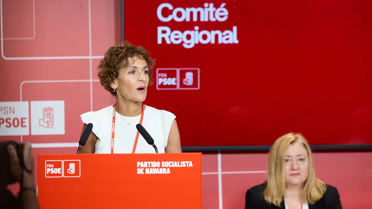 La secretaria general del PSN-PSOE, Mar&iacute;a Chivite, interviene en el Comit&eacute; Regional del partido. NAVARRA.COM