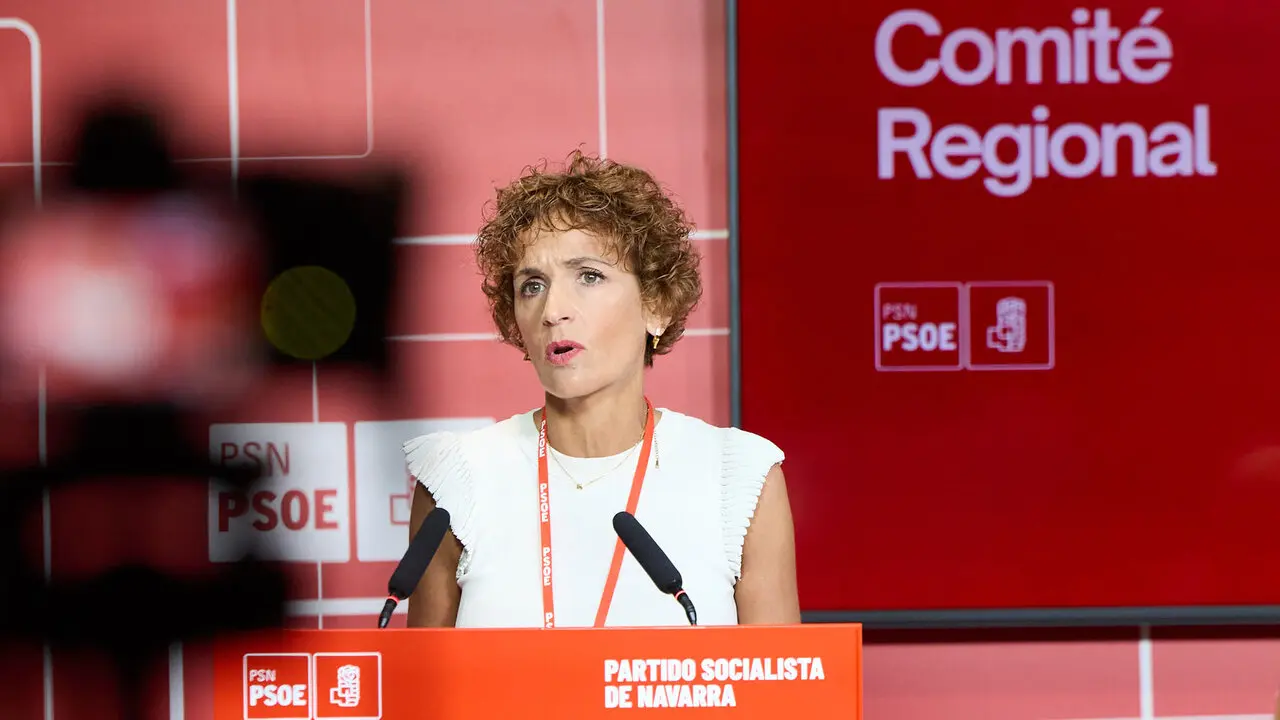La secretaria general del PSN-PSOE, Mar&iacute;a Chivite, interviene en el Comit&eacute; Regional del partido. NAVARRA.COM