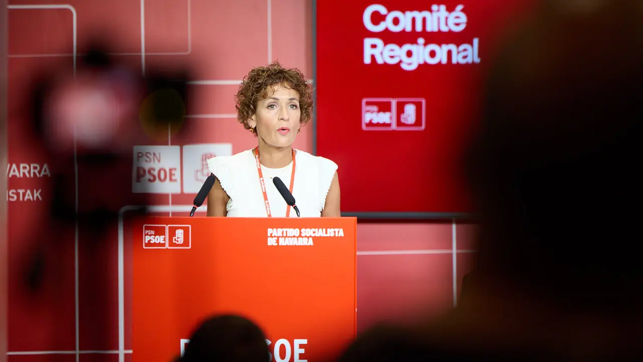La secretaria general del PSN-PSOE, Mar&iacute;a Chivite, interviene en el Comit&eacute; Regional del partido. NAVARRA.COM