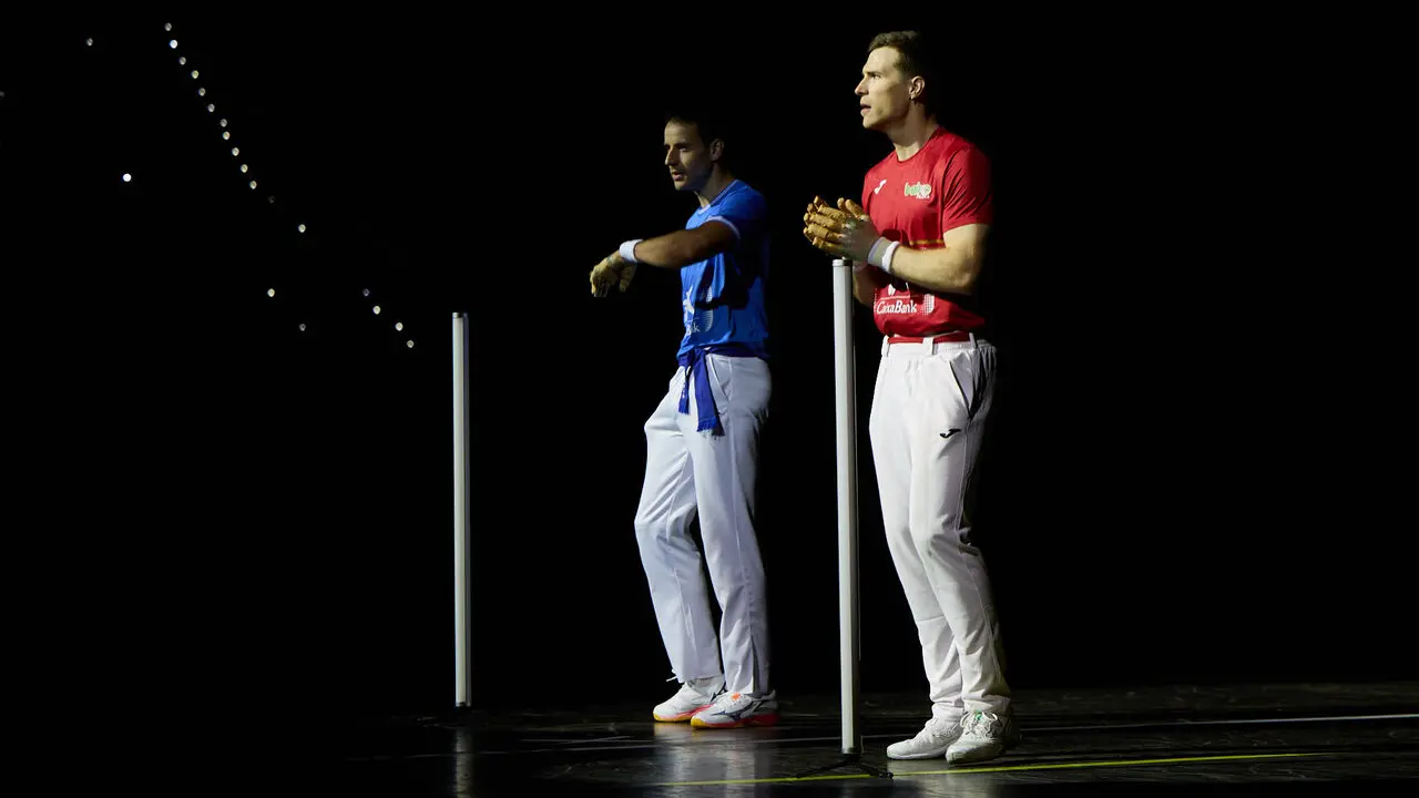 Final del Campeonato Manomanista de pelota vasca entre I&ntilde;aki Artola y Dar&iacute;o G&oacute;mez disputada en el pabell&oacute;n Navarra Arena de Pamplona. I&Ntilde;IGO ALZUGARAY