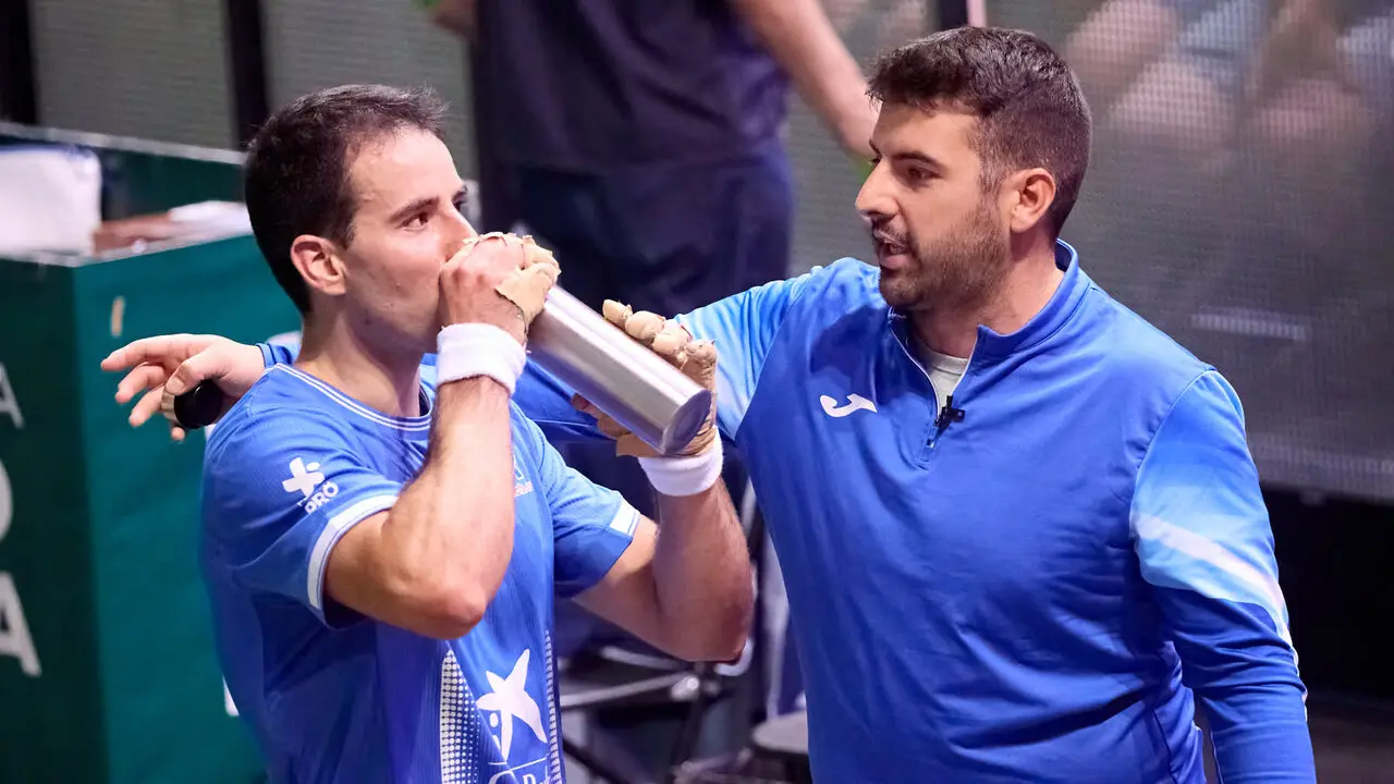 Final del Campeonato Manomanista de pelota vasca entre I&ntilde;aki Artola y Dar&iacute;o G&oacute;mez disputada en el pabell&oacute;n Navarra Arena de Pamplona. I&Ntilde;IGO ALZUGARAY