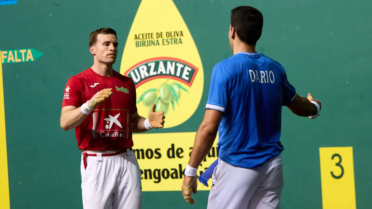 Final del Campeonato Manomanista de pelota vasca entre I&ntilde;aki Artola y Dar&iacute;o G&oacute;mez disputada en el pabell&oacute;n Navarra Arena de Pamplona. I&Ntilde;IGO ALZUGARAY