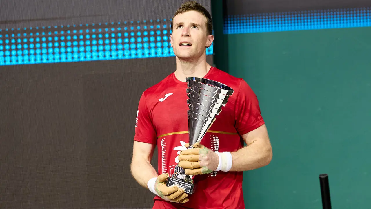 Final del Campeonato Manomanista de pelota vasca entre I&ntilde;aki Artola y Dar&iacute;o G&oacute;mez disputada en el pabell&oacute;n Navarra Arena de Pamplona. I&Ntilde;IGO ALZUGARAY
