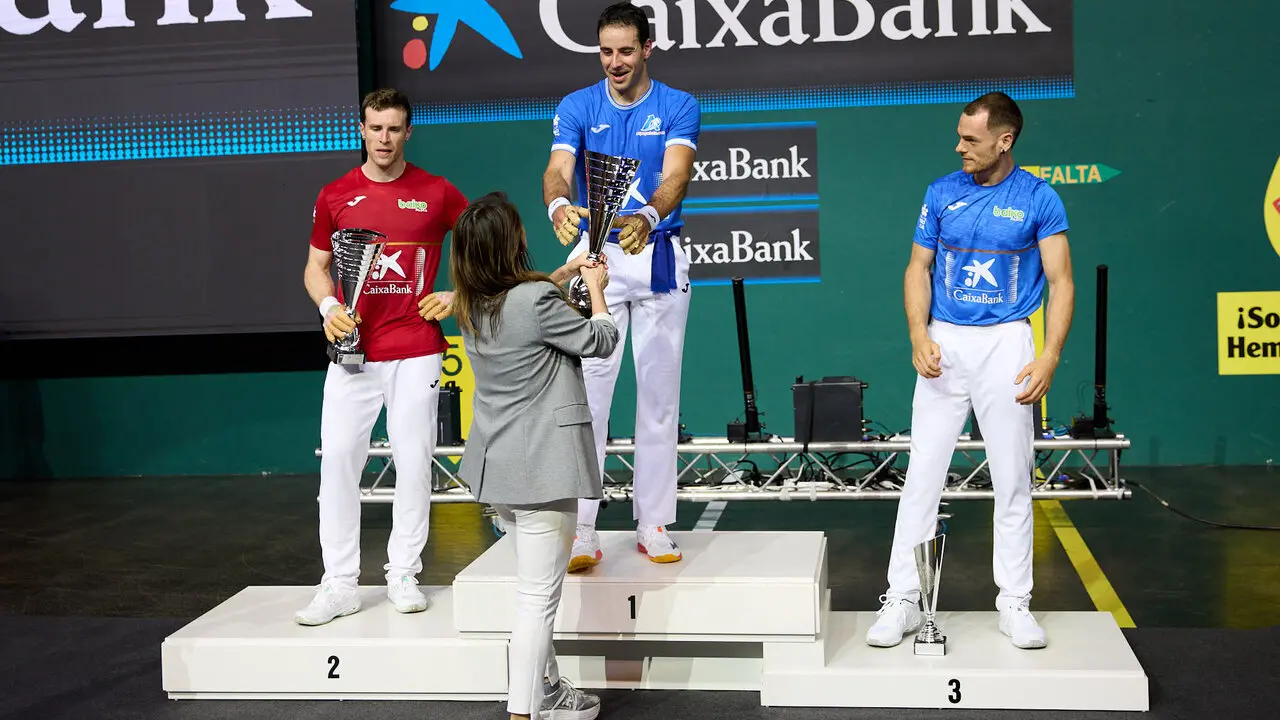 Final del Campeonato Manomanista de pelota vasca entre I&ntilde;aki Artola y Dar&iacute;o G&oacute;mez disputada en el pabell&oacute;n Navarra Arena de Pamplona. I&Ntilde;IGO ALZUGARAY