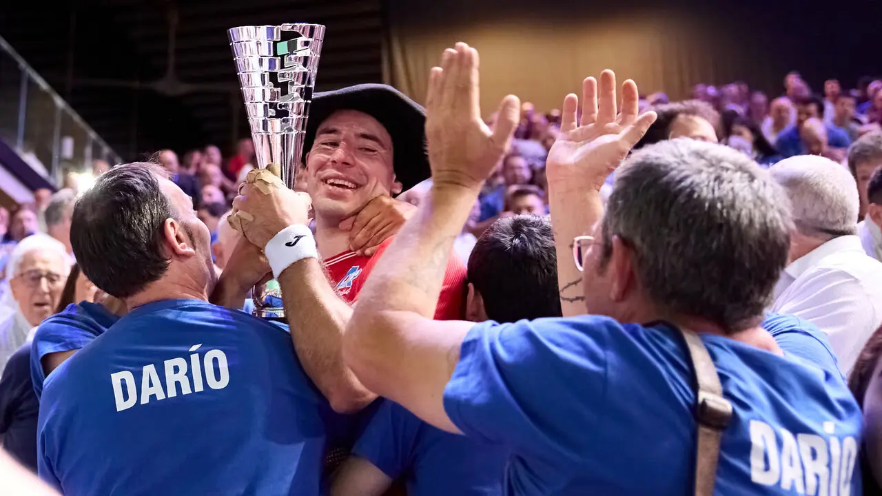 Final del Campeonato Manomanista de pelota vasca entre I&ntilde;aki Artola y Dar&iacute;o G&oacute;mez disputada en el pabell&oacute;n Navarra Arena de Pamplona. I&Ntilde;IGO ALZUGARAY