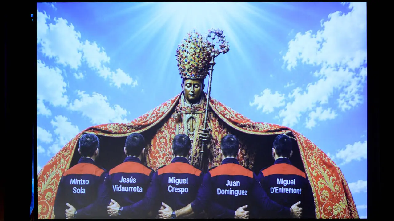 Misa del 6 de junio en la Capilla de San Ferm&iacute;n de la iglesia de San Lorenzo con motivo del sexto pelda&ntilde;o de la escalera sanferminera de 2026. I&Ntilde;IGO ALZUGARAY