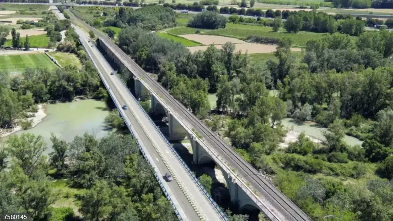 Imagen del puente sobre el r&iacute;o Arag&oacute;n, en Marcilla. GOBIERNO DE NAVARRA