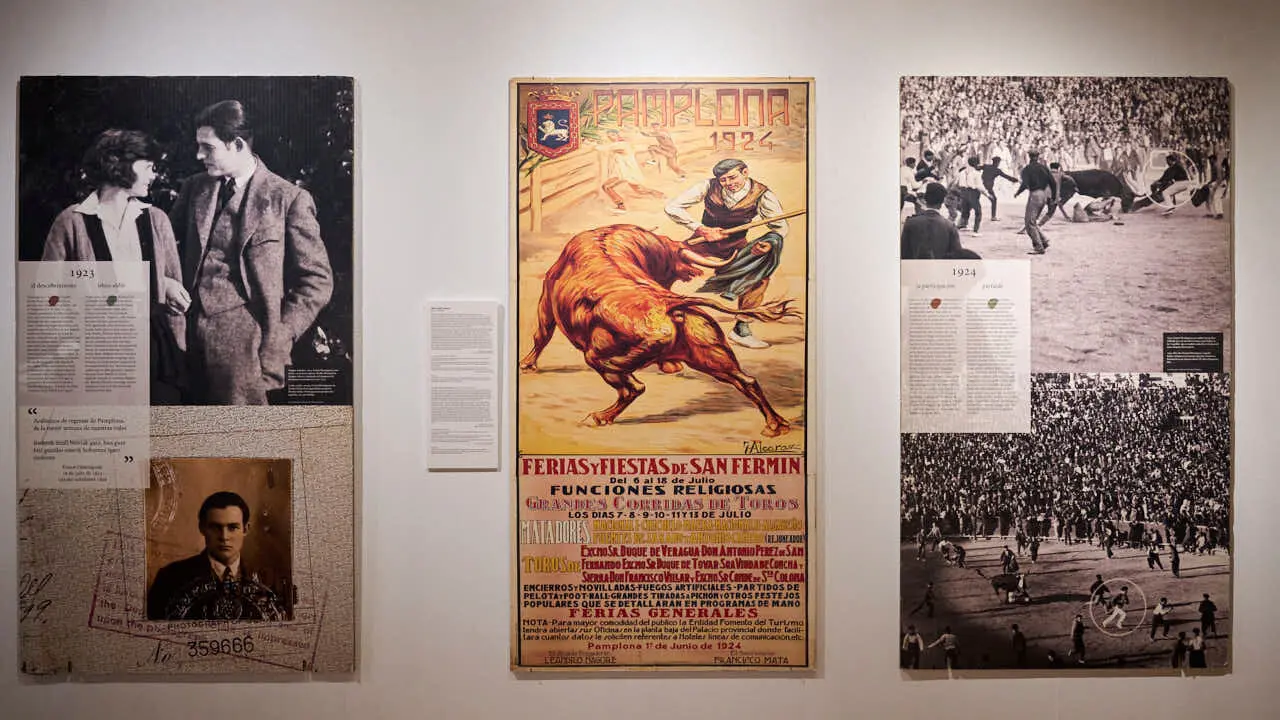 Exposici&oacute;n de carteles de la historia de San Ferm&iacute;n en el Condestable. PABLO LASAOSA
