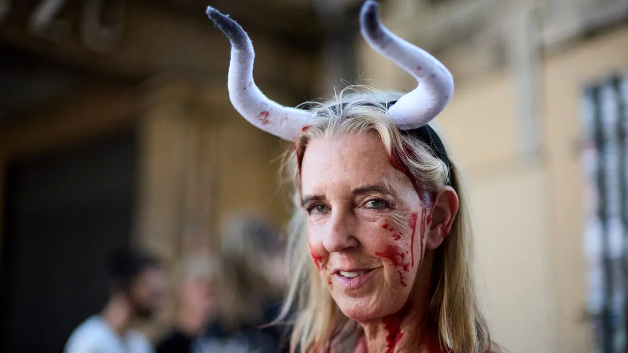 Concentraci&oacute;n de AnimaNaturalis y PETA para exigir el fin de las corridas de toros en v&iacute;speras de las fiestas de San Ferm&iacute;n 2026. I&Ntilde;IGO ALZUGARAY