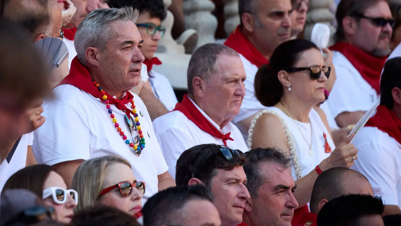Los tendidos de la Plaza de Toros de Pamplona durante la primera corrida de la Feria del Toro de San Ferm&iacute;n 2026. I&Ntilde;IGO ALZUGARAY