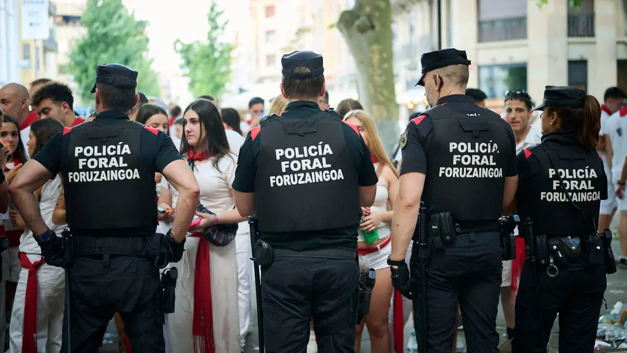 Segundo encierro de San Ferm&iacute;n 2026 con toros de Cebada Gago en Telef&oacute;nica. PABLO LASAOSA
