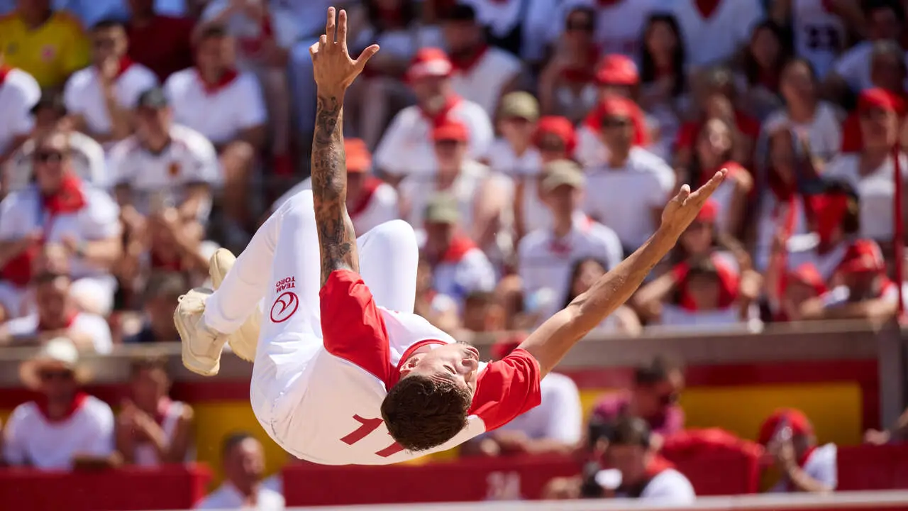 Concurso Nacional de Recortadores en la Plaza de Toros de Pamplona durante las fiestas de San Ferm&iacute;n 2026. I&Ntilde;IGO ALZUGARAY